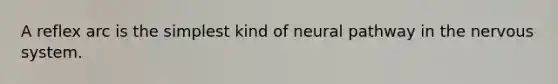 A reflex arc is the simplest kind of neural pathway in the nervous system.