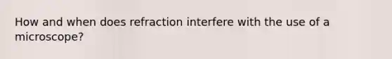 How and when does refraction interfere with the use of a microscope?