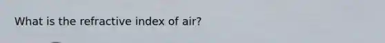 What is the refractive index of air?