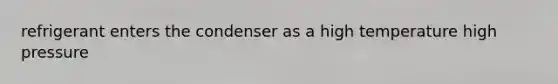 refrigerant enters the condenser as a high temperature high pressure