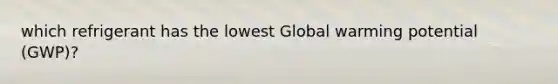 which refrigerant has the lowest Global warming potential (GWP)?