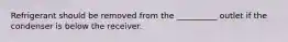 Refrigerant should be removed from the __________ outlet if the condenser is below the receiver.