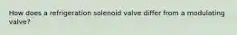 How does a refrigeration solenoid valve differ from a modulating valve?