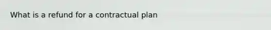 What is a refund for a contractual plan