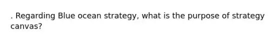 . Regarding Blue ocean strategy, what is the purpose of strategy canvas?