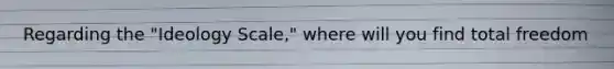 Regarding the "Ideology Scale," where will you find total freedom