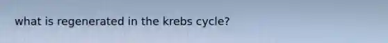 what is regenerated in the krebs cycle?