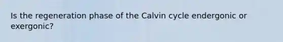 Is the regeneration phase of the Calvin cycle endergonic or exergonic?