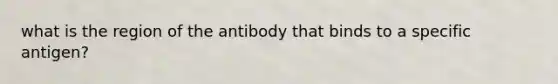 what is the region of the antibody that binds to a specific antigen?