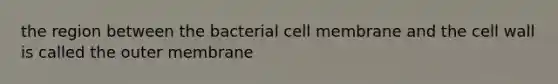 the region between the bacterial cell membrane and the cell wall is called the outer membrane