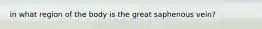 in what region of the body is the great saphenous vein?