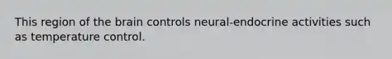 This region of the brain controls neural-endocrine activities such as temperature control.