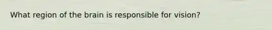 What region of the brain is responsible for vision?
