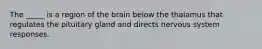 The _____ is a region of the brain below the thalamus that regulates the pituitary gland and directs nervous system responses.