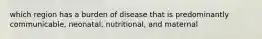 which region has a burden of disease that is predominantly communicable, neonatal, nutritional, and maternal