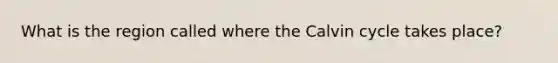 What is the region called where the Calvin cycle takes place?