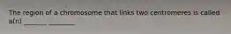 The region of a chromosome that links two centromeres is called a(n) _______ ________