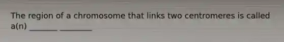 The region of a chromosome that links two centromeres is called a(n) _______ ________