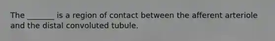 The _______ is a region of contact between the afferent arteriole and the distal convoluted tubule.