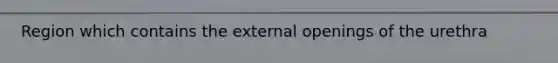 Region which contains the external openings of the urethra