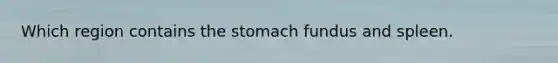 Which region contains the stomach fundus and spleen.