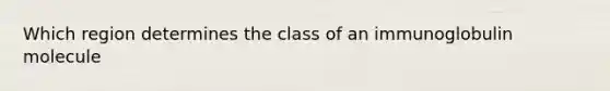 Which region determines the class of an immunoglobulin molecule