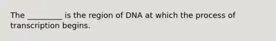 The _________ is the region of DNA at which the process of transcription begins.