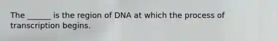 The ______ is the region of DNA at which the process of transcription begins.