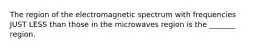 The region of the electromagnetic spectrum with frequencies JUST LESS than those in the microwaves region is the _______ region.