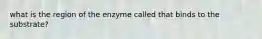 what is the region of the enzyme called that binds to the substrate?