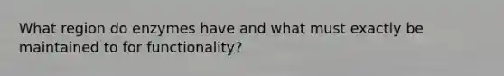 What region do enzymes have and what must exactly be maintained to for functionality?