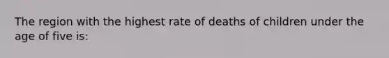 The region with the highest rate of deaths of children under the age of five is: