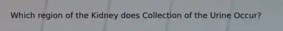 Which region of the Kidney does Collection of the Urine Occur?