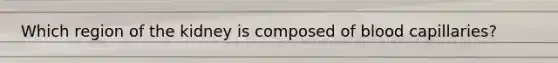 Which region of the kidney is composed of blood capillaries?