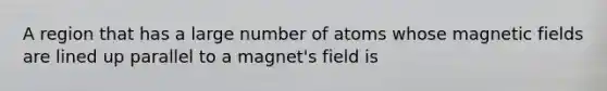 A region that has a large number of atoms whose magnetic fields are lined up parallel to a magnet's field is