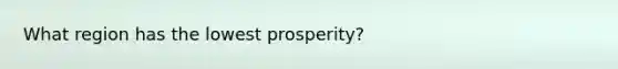 What region has the lowest prosperity?