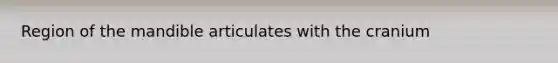 Region of the mandible articulates with the cranium