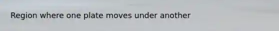 Region where one plate moves under another