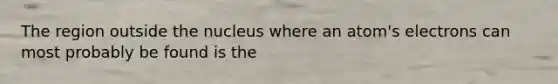 The region outside the nucleus where an atom's electrons can most probably be found is the
