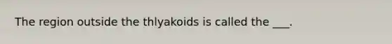 The region outside the thlyakoids is called the ___.