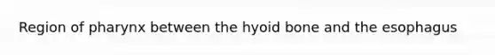 Region of pharynx between the hyoid bone and the esophagus