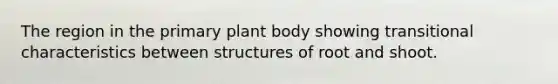 The region in the primary plant body showing transitional characteristics between structures of root and shoot.