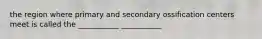 the region where primary and secondary ossification centers meet is called the ___________ ___________