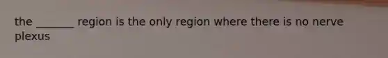 the _______ region is the only region where there is no nerve plexus