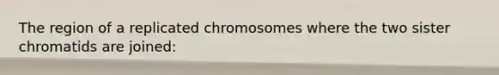 The region of a replicated chromosomes where the two sister chromatids are joined: