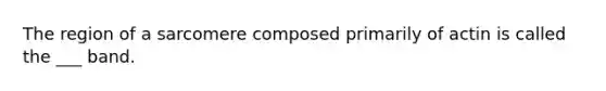 The region of a sarcomere composed primarily of actin is called the ___ band.