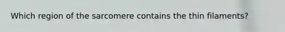 Which region of the sarcomere contains the thin filaments?