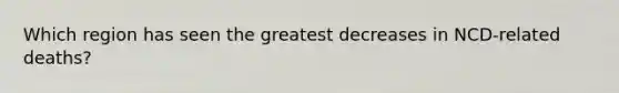 Which region has seen the greatest decreases in NCD-related deaths?