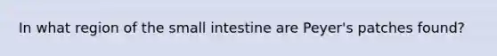 In what region of the small intestine are Peyer's patches found?