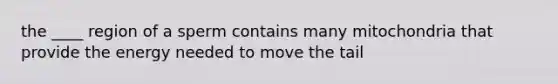 the ____ region of a sperm contains many mitochondria that provide the energy needed to move the tail